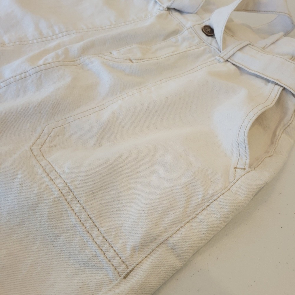Free People Skirt Womens 2 Beige Cream Paperbag Waist Pockets Boho Belted Mini - Picture 15 of 16